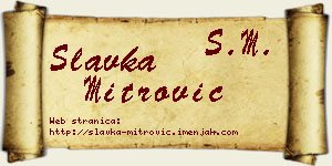 Slavka Mitrović vizit kartica